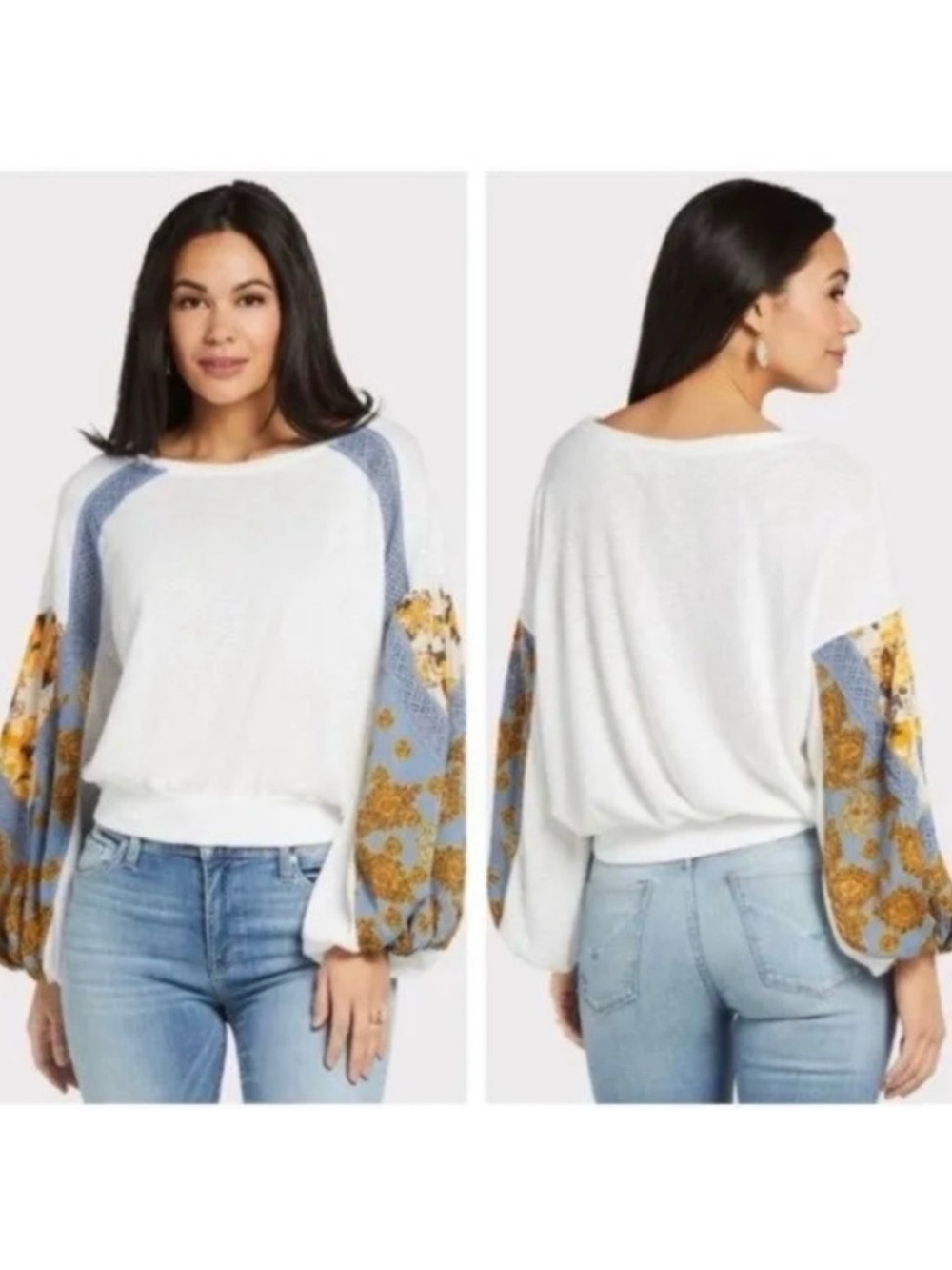 Free People Casual Clash Thermal Top Waffle Knit Long Sleeve Size Small